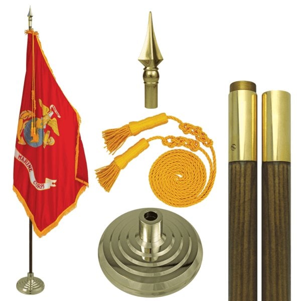 US Marine Corps Indoor Flag Set 3'x5' 8'